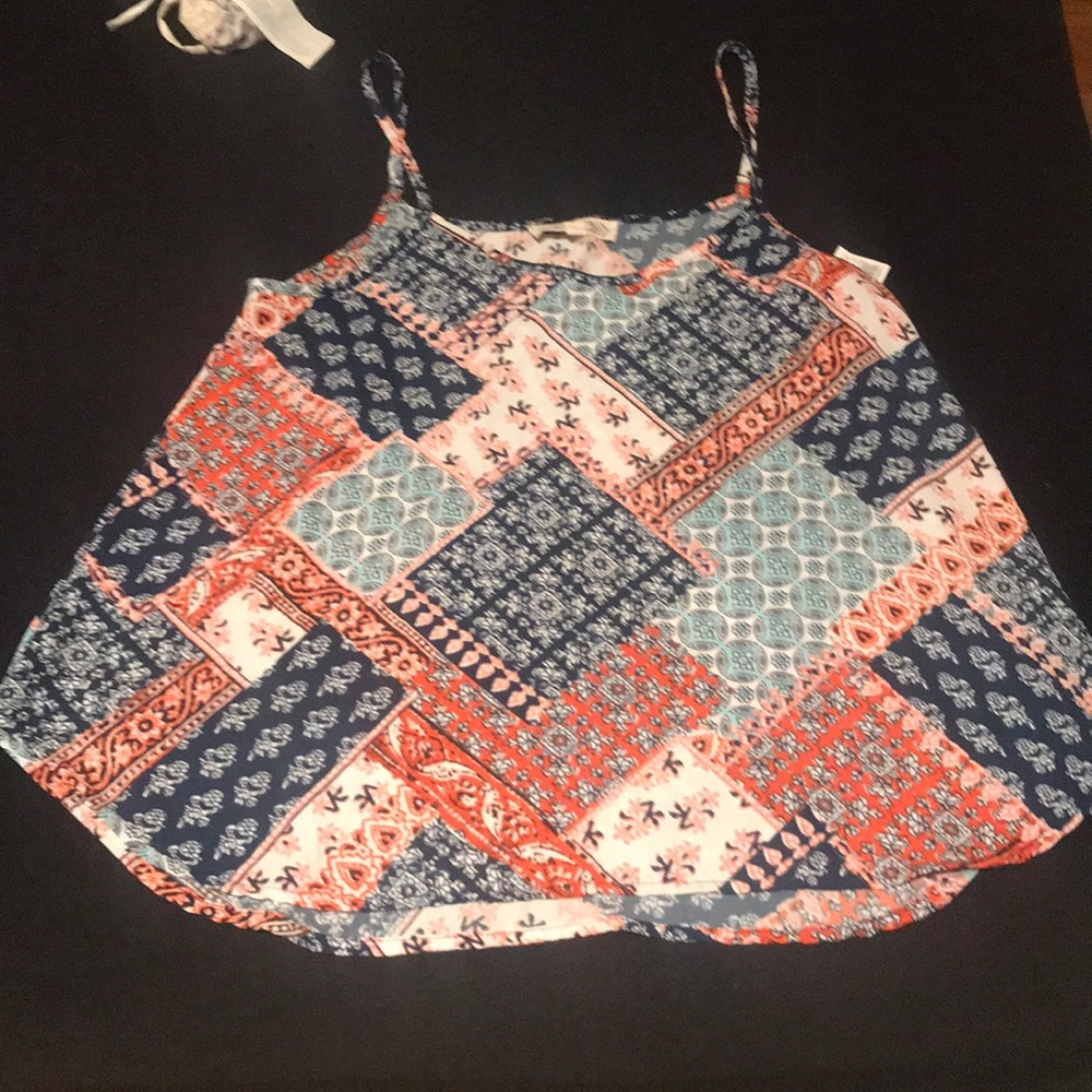 Patterned pink rose tank